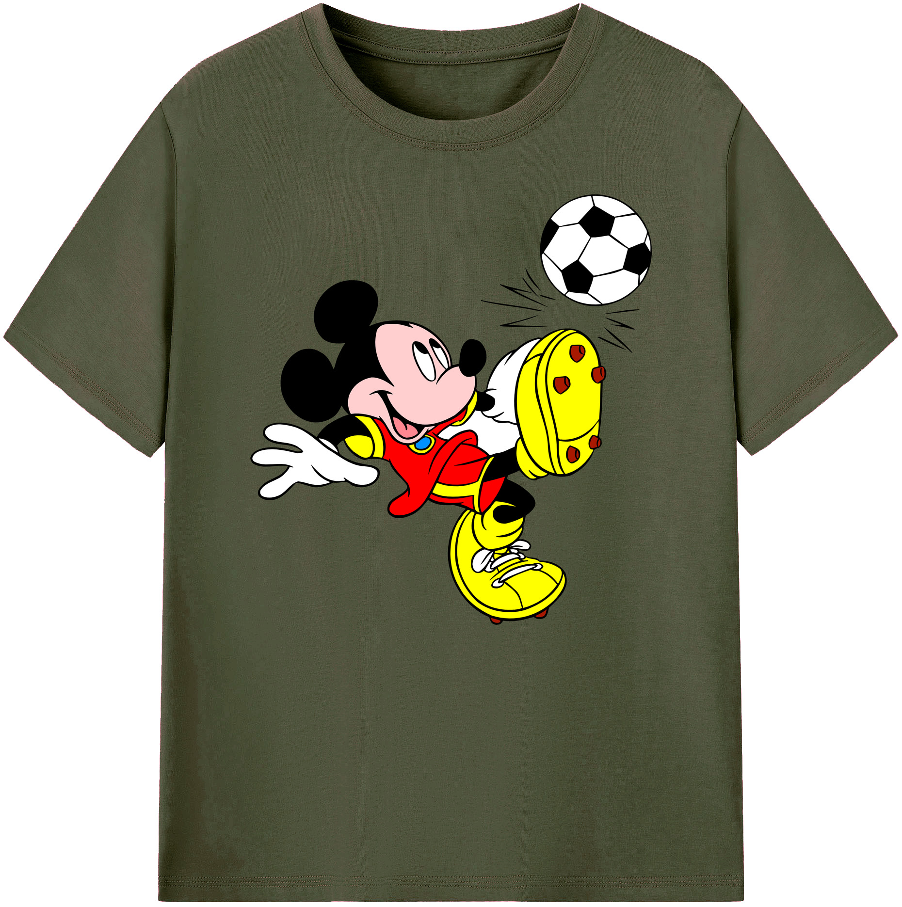 ミッキーマウス Mickey Mouse 綿100％ メンズ半袖Tシャツ｜肌触りやわらか＆通気性